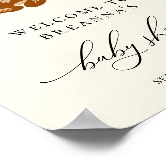 Boho Celestial Beer Baby shower Welkom Poster (Hoek)