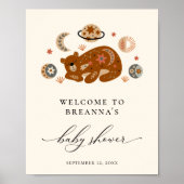 Boho Celestial Beer Baby shower Welkom Poster (Voorkant)