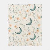 Boho Celestial Bloem Maans Patroon (1) Fleece Deken (Voorkant)