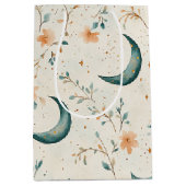 Boho Celestial Bloem Maanspatroon (1) Medium Cadeauzakje (Voorkant)