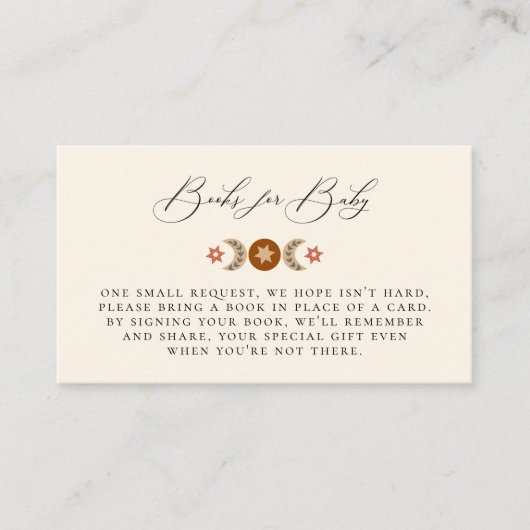 Boho Celestial Book Request Enclosure Card Plaatskaartje (Voorkant)