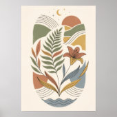 Boho Celestial Botanische Landschapskunst Print |  (Voorkant)