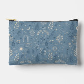 Boho Celestial Botanische Stof Blauw Accessoire Etui (Voorkant)