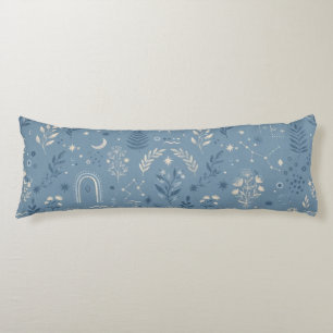 Boho Celestial Botanische Stof Stof Blau Beddengoe Lichaamskussen