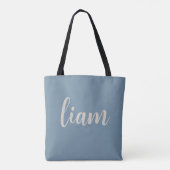 Boho Celestial Botanische Stof Stof Blauw Canvas A Tote Bag (Achterkant)
