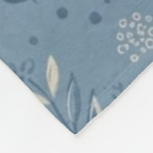 Boho Celestial Botanische Stof Stof Blauw Knus Dek Fleece Deken (Hoek)
