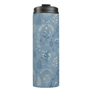 Boho Celestial Botanische Stofblauwe Drinkware Thermosbeker