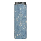 Boho Celestial Botanische Stofblauwe Drinkware Thermosbeker (Achterkant)