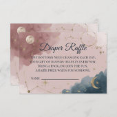Boho Celestial Diaper Raffle Card | Gold Moon Bedankkaart (Voorkant / Achterkant)