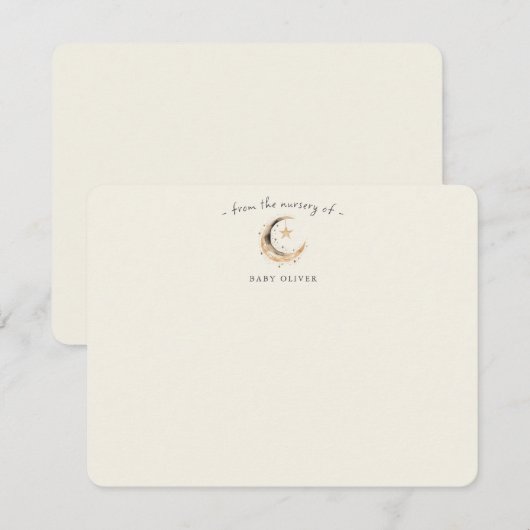 Boho Celestial Gender Neutral Baby Shower Bedankkaart (Voorkant / Achterkant)