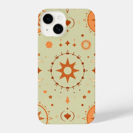 Boho Celestial iPhone Case | Zon en maan astrologi Hoesje (Achterkant)