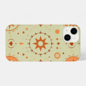 Boho Celestial iPhone Case | Zon en maan astrologi Hoesje (Achterkant horizontaal)