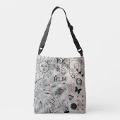 Boho Celestial Low-Poly Gepersonaliseerde Schouder Crossbody Tas (Achterkant)