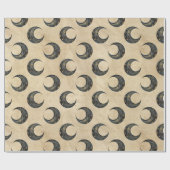 Boho Celestial Maan Goud Patroon Cadeaupapier (Vlak)