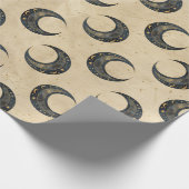Boho Celestial Maan Goud Patroon Cadeaupapier (Hoek)