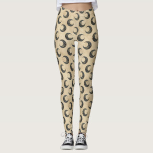 Boho Celestial Maan Goud Patroon Leggings