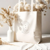 Boho Celestial Maan Star Monogram Holistische Brui Tote Bag