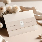 Boho Celestial Maan Sterren Monogram Holistisch Uitnodigingen Wikkel