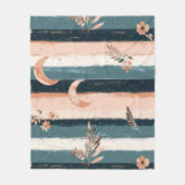 Boho Celestial Maanstreep in Aardtinten Fleece Deken (Voorkant)