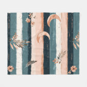 Boho Celestial Maanstreep in Aardtinten Fleece Deken (Voorkant (Horizontaal))
