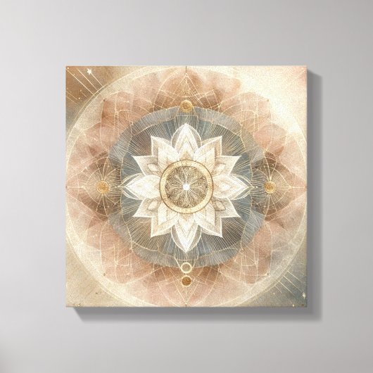Boho Celestial Mandala in Soft Harmony Canvas Afdruk (Voorkant)