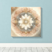 Boho Celestial Mandala in zachte harmonie Canvas Afdruk (Insitu (Houten vloer))