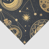 Boho Celestial met Gouden Alchemie Symbolen Tissuepapier (Detail)
