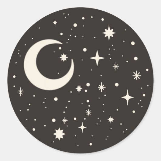 Boho Celestial moon en sterren sticker (Voorkant)