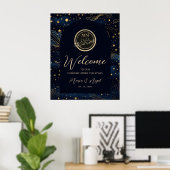 Boho Celestial Nacht Trouw Welkomstbord Poster (Thuiskantoor)