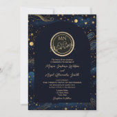Boho Celestial Night Wedding Uitnodiging (Voorkant)