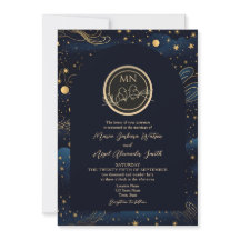 Boho Celestial Night Wedding Uitnodiging
