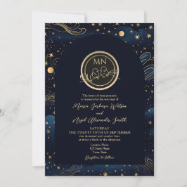 Boho Celestial Night Wedding Uitnodiging
