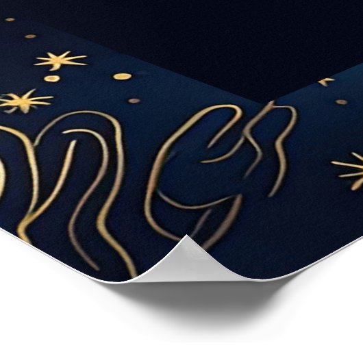 Boho Celestial Night Wedding Welkomstbord Poster (Hoek)