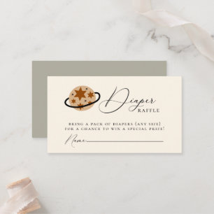 Boho Celestial Planet Diaper Raffle Enclosure Card Plaatskaartje