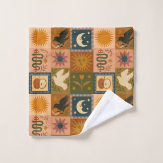 Boho Celestial | Retro Zon & Maan Bad Handdoek