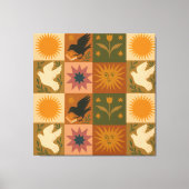 Boho Celestial | Retro Zon & Maan Canvas Afdruk (Voorkant)