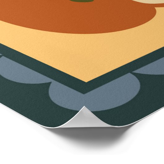 Boho Celestial | Retro Zon & Maan Poster (Hoek)