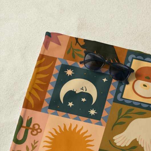 Boho Celestial | Retro Zon & Maan Strandlaken (In situ)