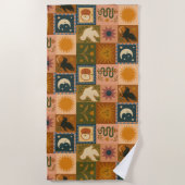 Boho Celestial | Retro Zon & Maan Strandlaken (Voorkant)