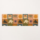 Boho Celestial | Retro Zon & Maan Yogamat (Achterkant (horizontaal))