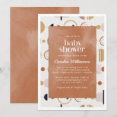 Boho Celestial Shapes Terracotta Baby shower Kaart (Voorkant / Achterkant)