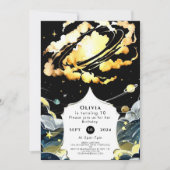 Boho Celestial Space Verjaardag Kaart (Voorkant)