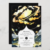 Boho Celestial Space Verjaardag Kaart (Voorkant / Achterkant)