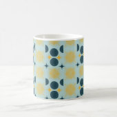 Boho Celestial Sun Moon Blue Pattern Koffiemok (Center)