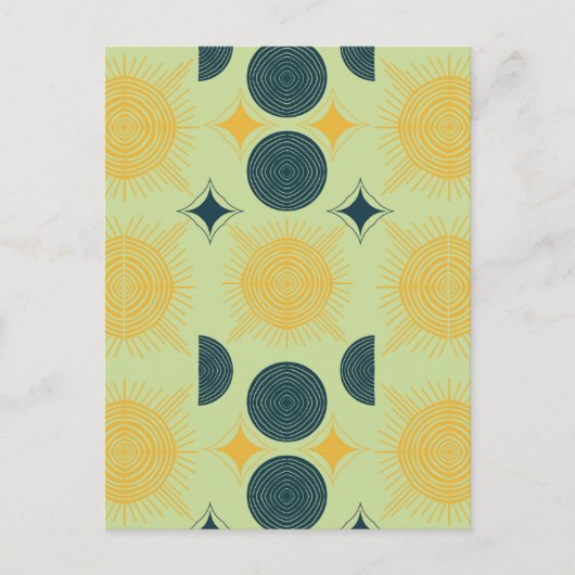 Boho Celestial Sun Moon Mint Briefkaart (Voorkant)