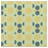 Boho Celestial Sun Moon Mint Pattern Stof (Close Up)