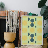 Boho Celestial Sun Moon Mint Poster