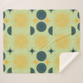 Boho Celestial Sun Moon Mint Sherpa Deken (Voorkant (horizontaal))