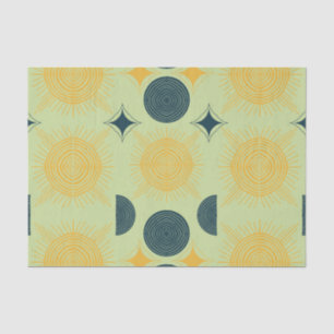 Boho Celestial Sun Moon Mint Tissuepapier