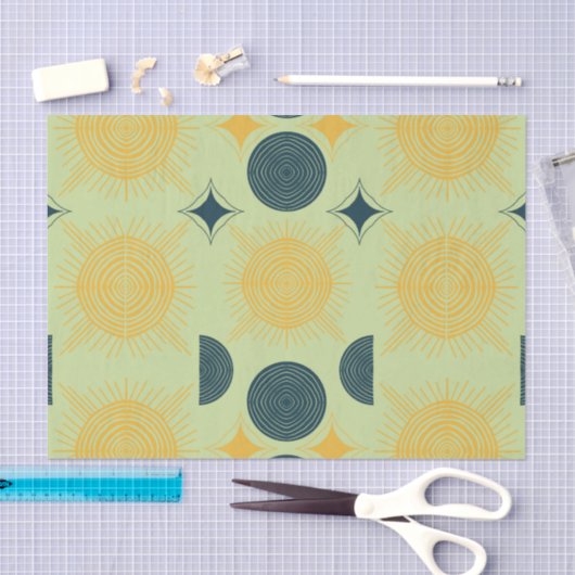 Boho Celestial Sun Moon Mint Tissuepapier (Craft)